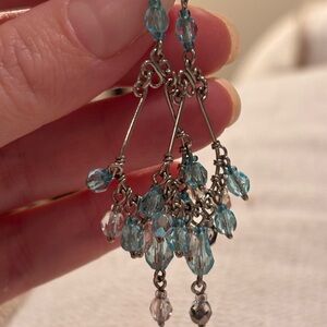 Elegant Silver and Blue Dangle Earrings